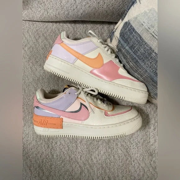 ✨ Nike women’s Air Force 1 Shadow ‘Orange Chalk Pink Glaze’ Size 9 - Picture 3 of 11